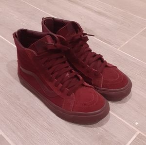 Burgundy High Top Vans